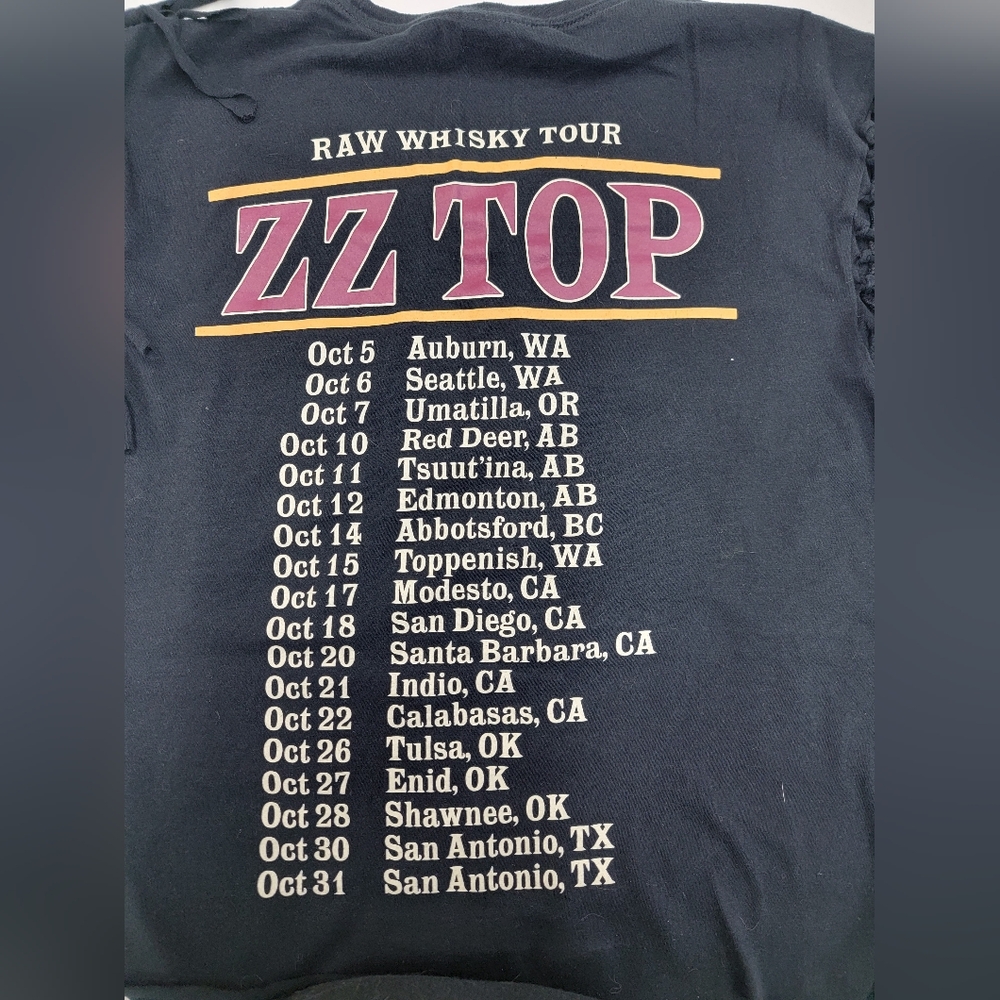 **SOLD*******ZZ Top Raw Whiskey Tour Fringe Concert Tee - Upcycled - Picture 11 of 11